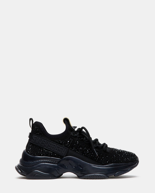 MAXIMA Black Rhinestones Women's Sneakers - Steve Madden