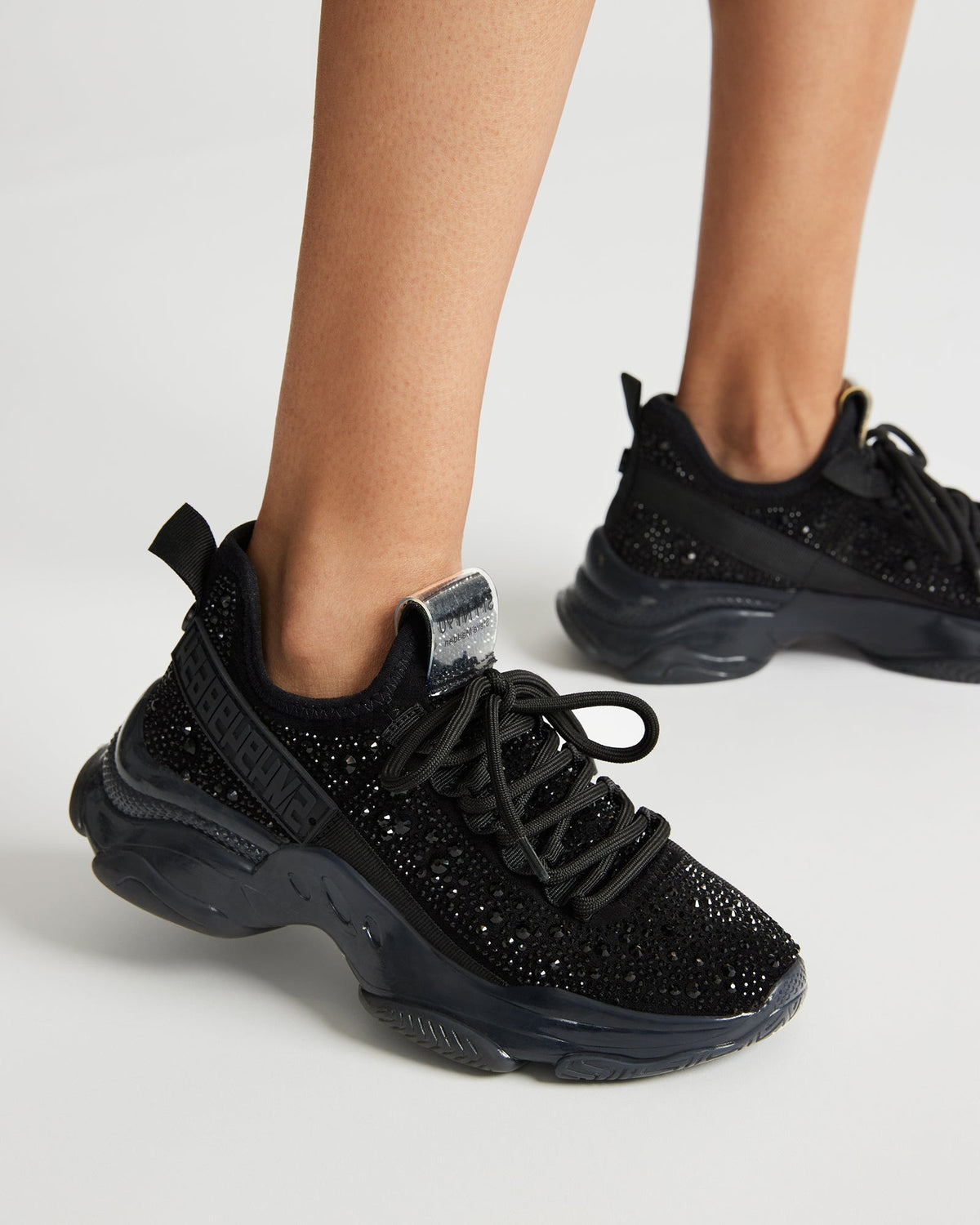 MAXIMA Black Rhinestones Women's Sneakers - Steve Madden