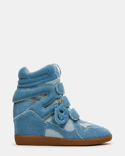 MAVIS Denim Multi High-Top Velcro Women's Sneaker - Steve Madden