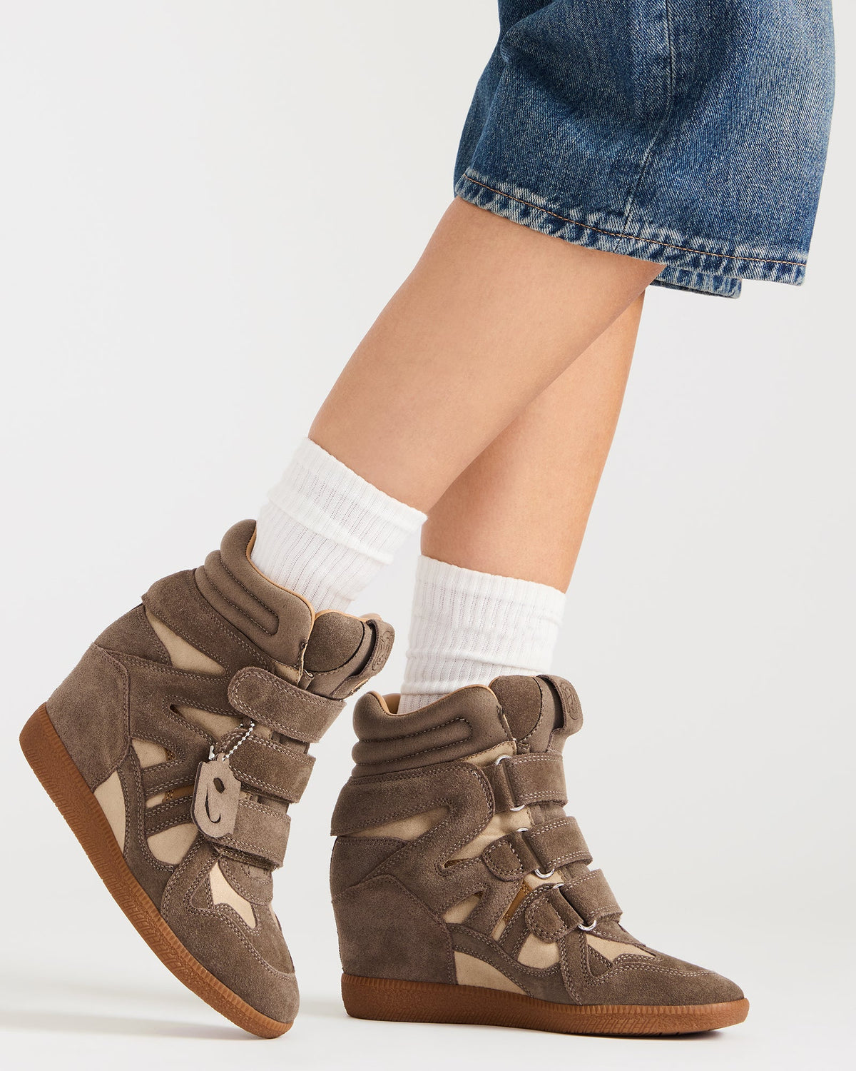 MAVIS Denim Multi High-Top Velcro Women's Sneaker - Steve Madden