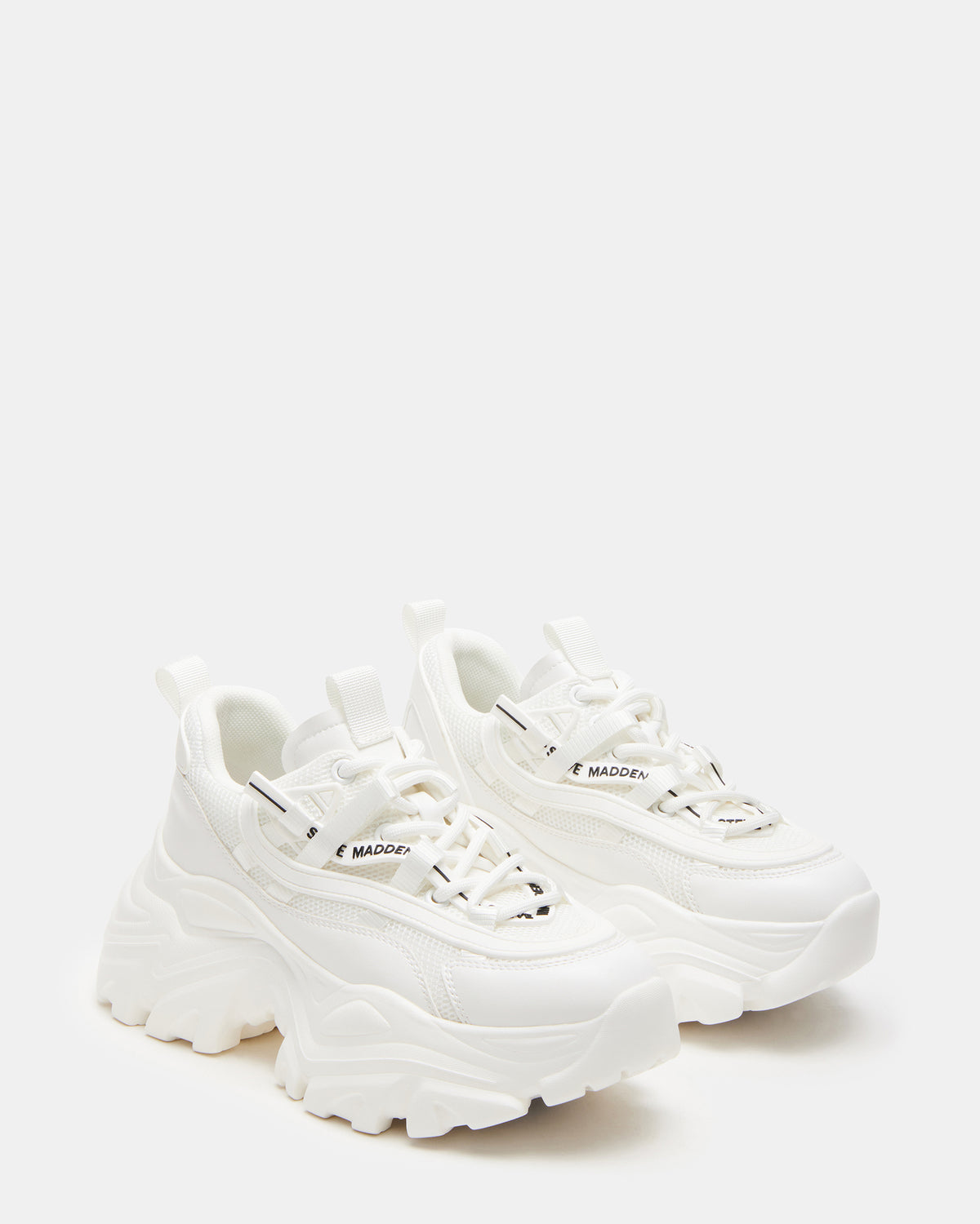 RECOUPE White Women's Chunky Platform Low-Top Sneaker - Steve Madden