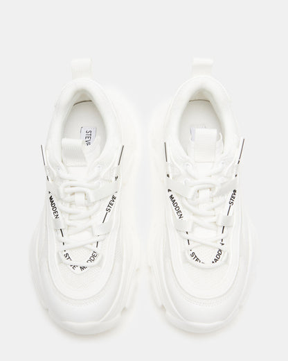 RECOUPE White Women's Chunky Platform Low-Top Sneaker - Steve Madden