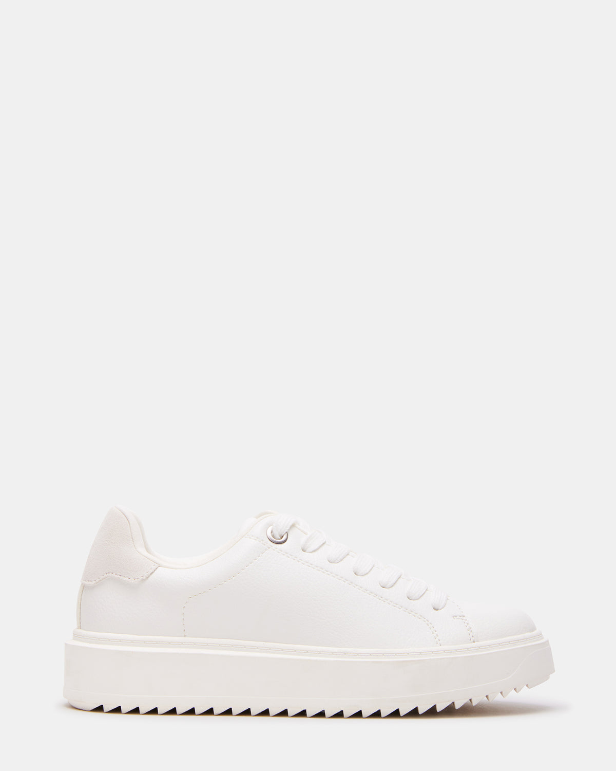 CATCHER White Suede Women's Low-Top Lace-Up Sneaker - Steve Madden
