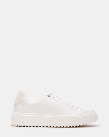 CATCHER White Suede Women's Low-Top Lace-Up Sneaker - Steve Madden