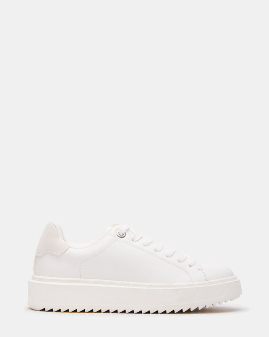 CATCHER White Suede Women's Low-Top Lace-Up Sneaker - Steve Madden