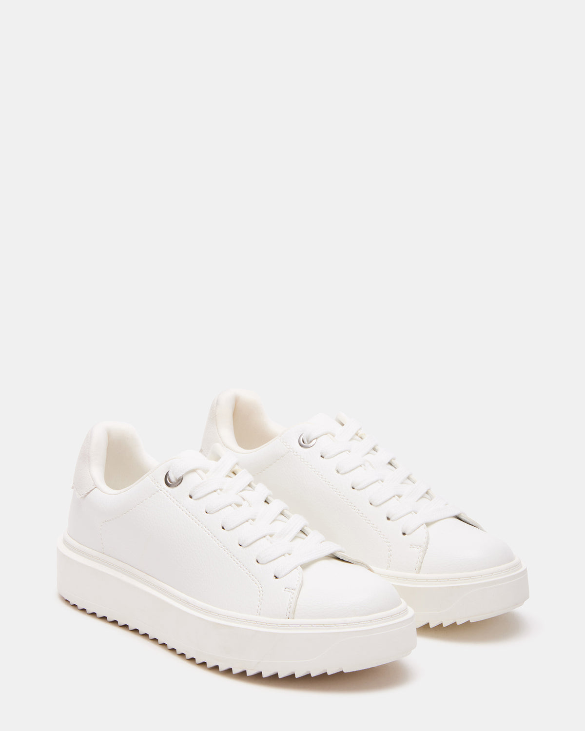 CATCHER White Suede Women's Low-Top Lace-Up Sneaker - Steve Madden