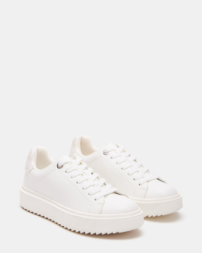 CATCHER White Suede Women's Low-Top Lace-Up Sneaker - Steve Madden