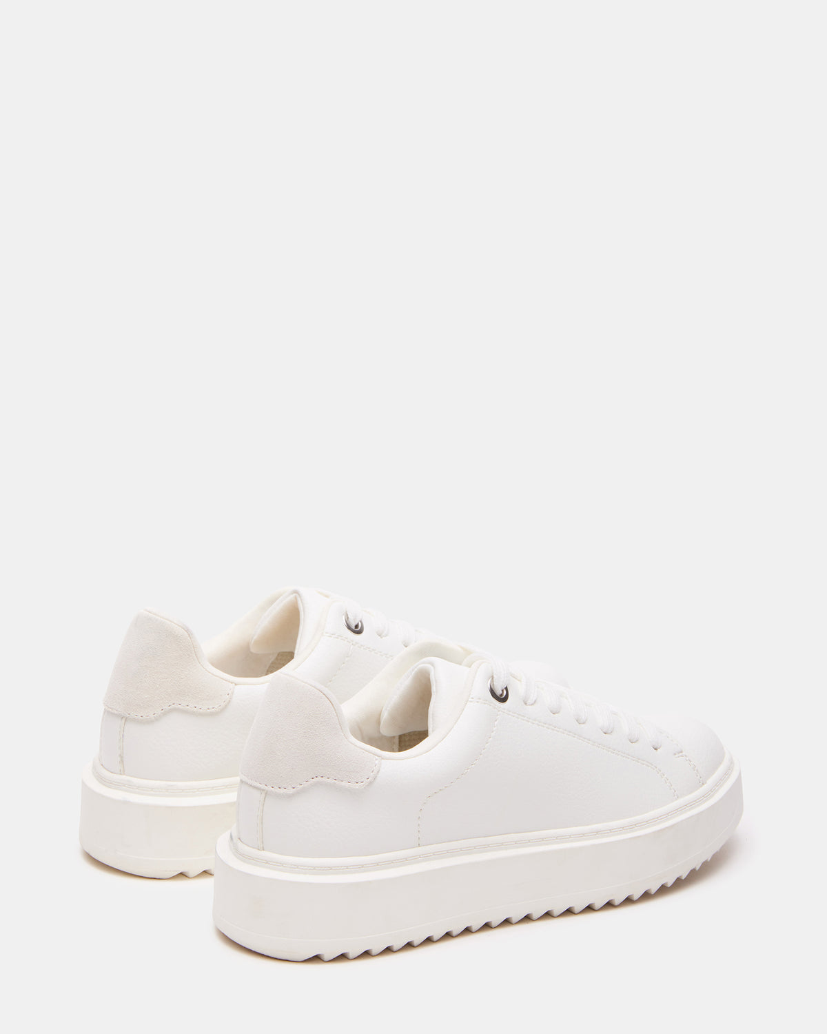 CATCHER White Suede Women's Low-Top Lace-Up Sneaker - Steve Madden