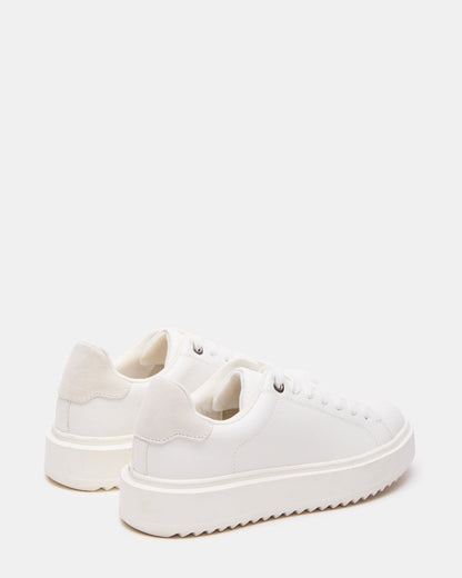 CATCHER White Suede Women's Low-Top Lace-Up Sneaker - Steve Madden