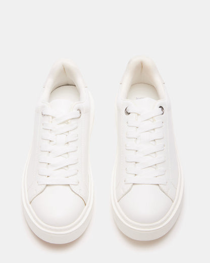 CATCHER White Suede Women's Low-Top Lace-Up Sneaker - Steve Madden