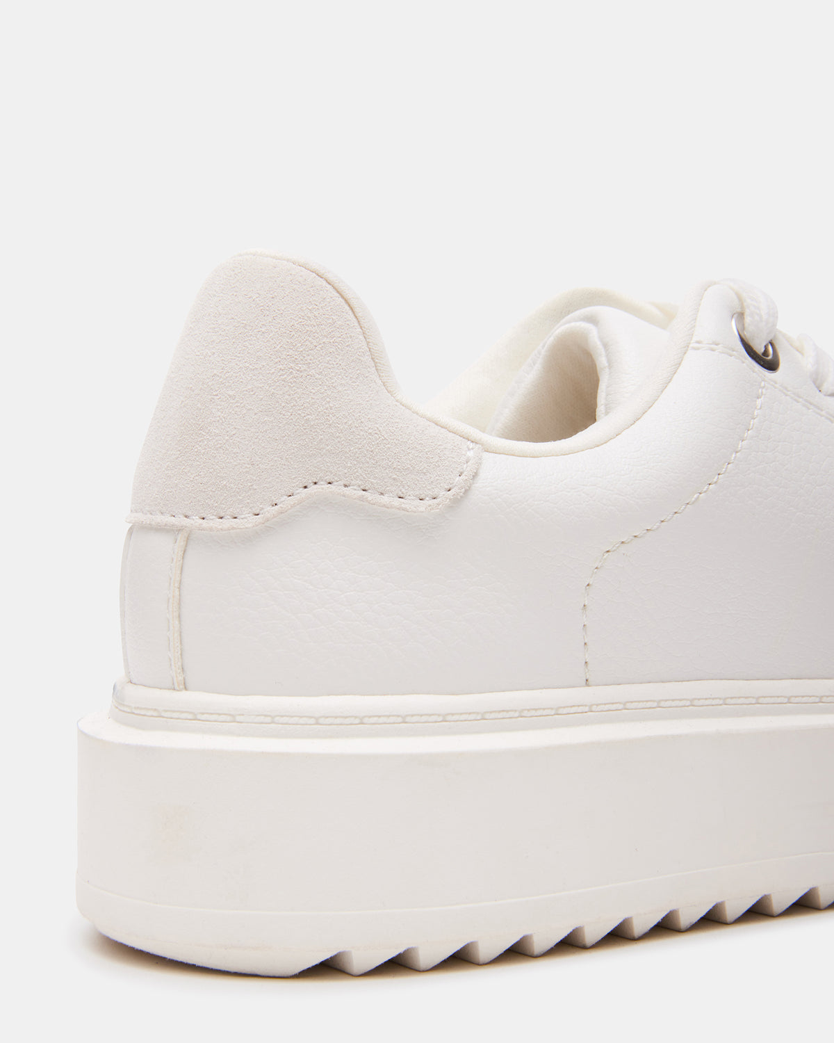 CATCHER White Suede Women's Low-Top Lace-Up Sneaker - Steve Madden