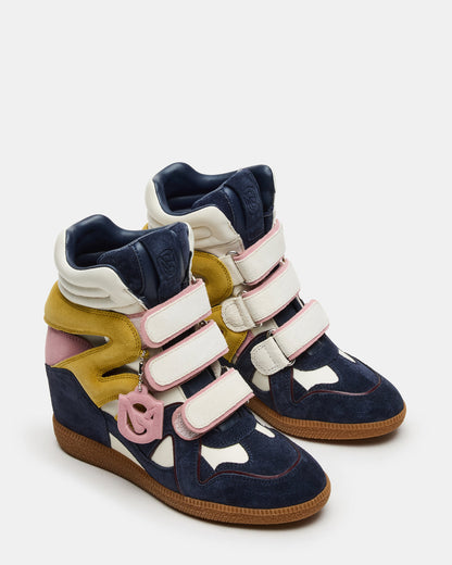 MAVIS Navy Suede High-Top Velcro Women's Sneaker - Steve Madden