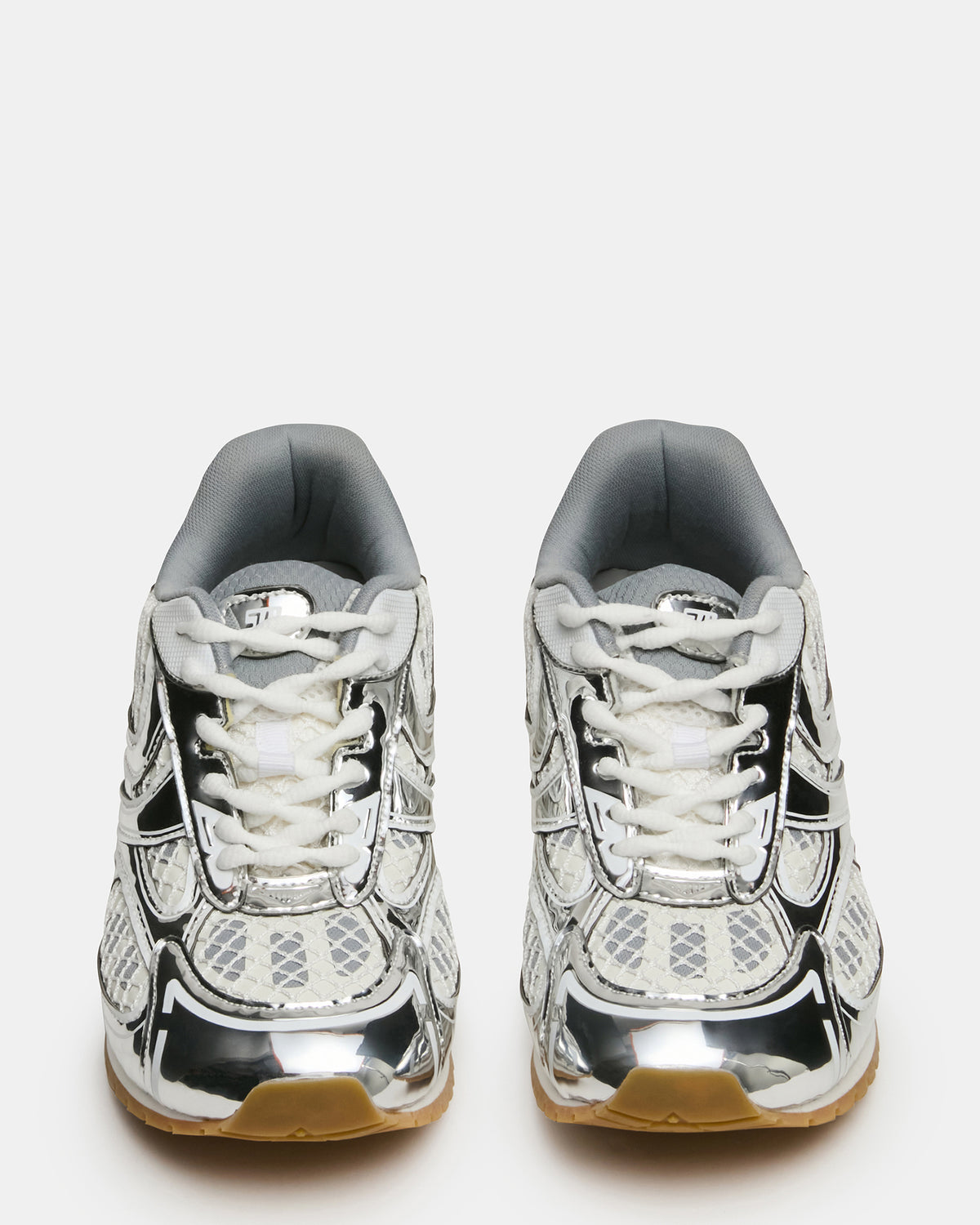 PAGER Silver Multi Low-Top Lace-Up Mesh Women's Sneaker - Steve Madden