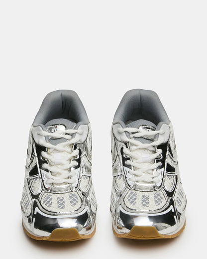 PAGER Silver Multi Low-Top Lace-Up Mesh Women's Sneaker - Steve Madden