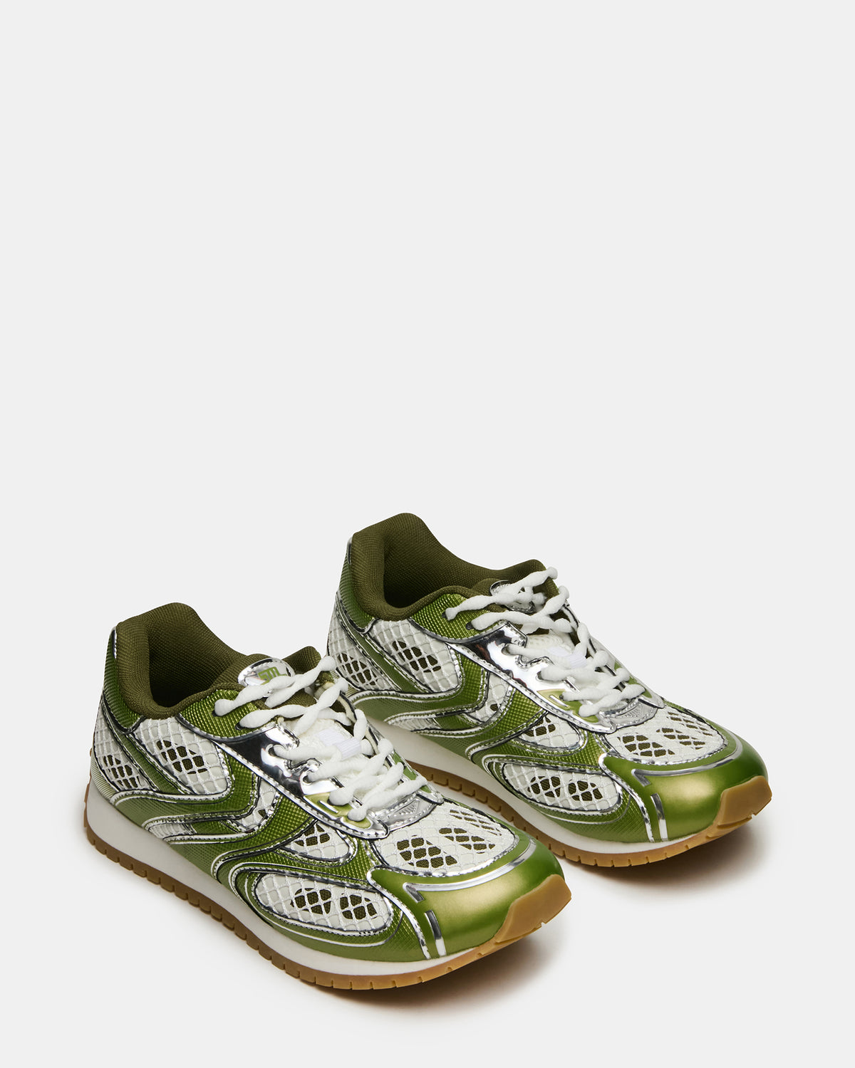 PAGER Green Multi Low-Top Lace-Up Mesh Women's Sneaker - Steve Madden