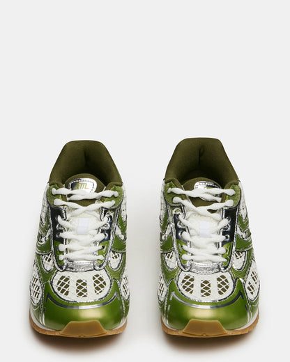 PAGER Green Multi Low-Top Lace-Up Mesh Women's Sneaker - Steve Madden