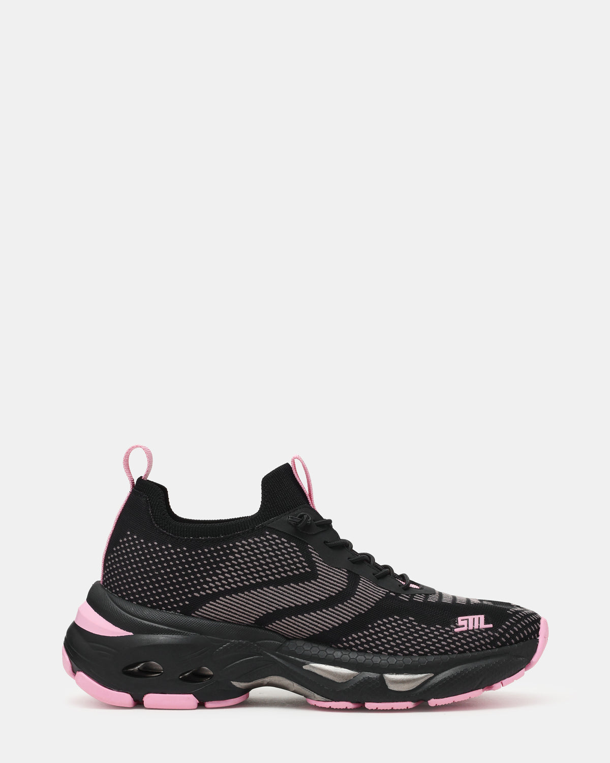 SWOOP Black Multi Lace-Up Low-Top Platform Athletic Women's Sneaker - Steve Madden