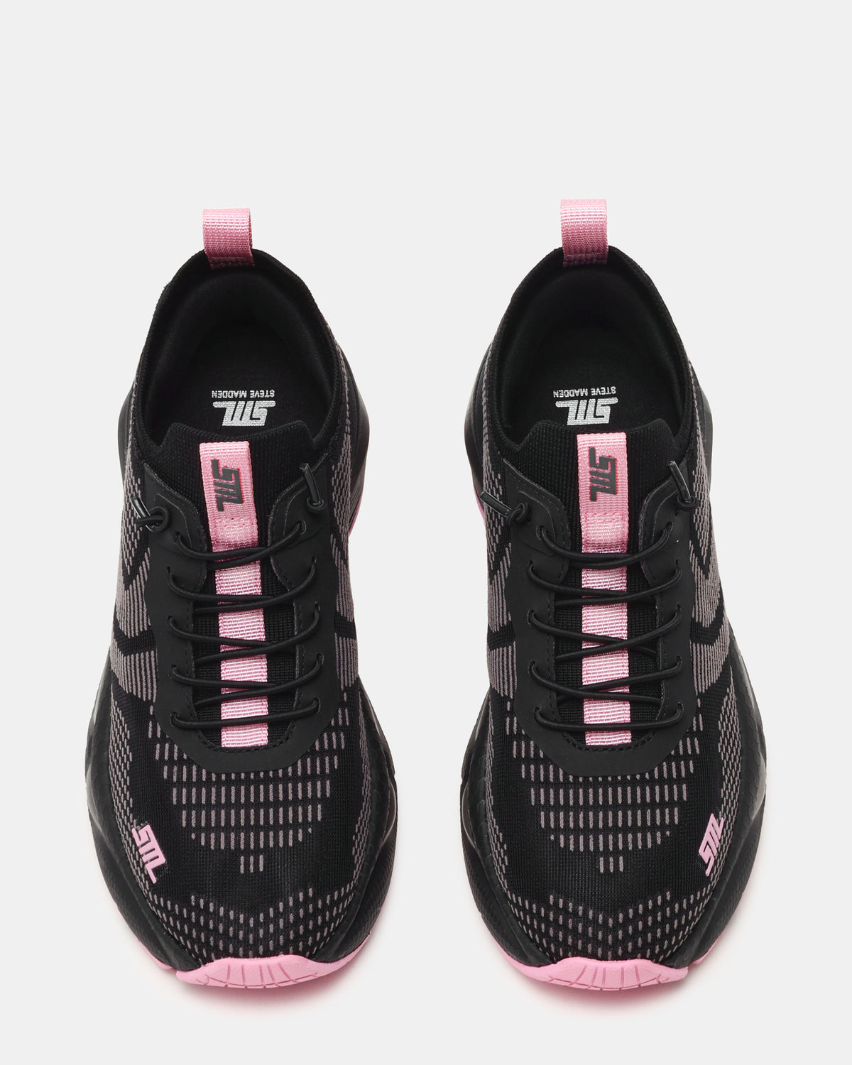 SWOOP Black Multi Lace-Up Low-Top Platform Athletic Women's Sneaker - Steve Madden