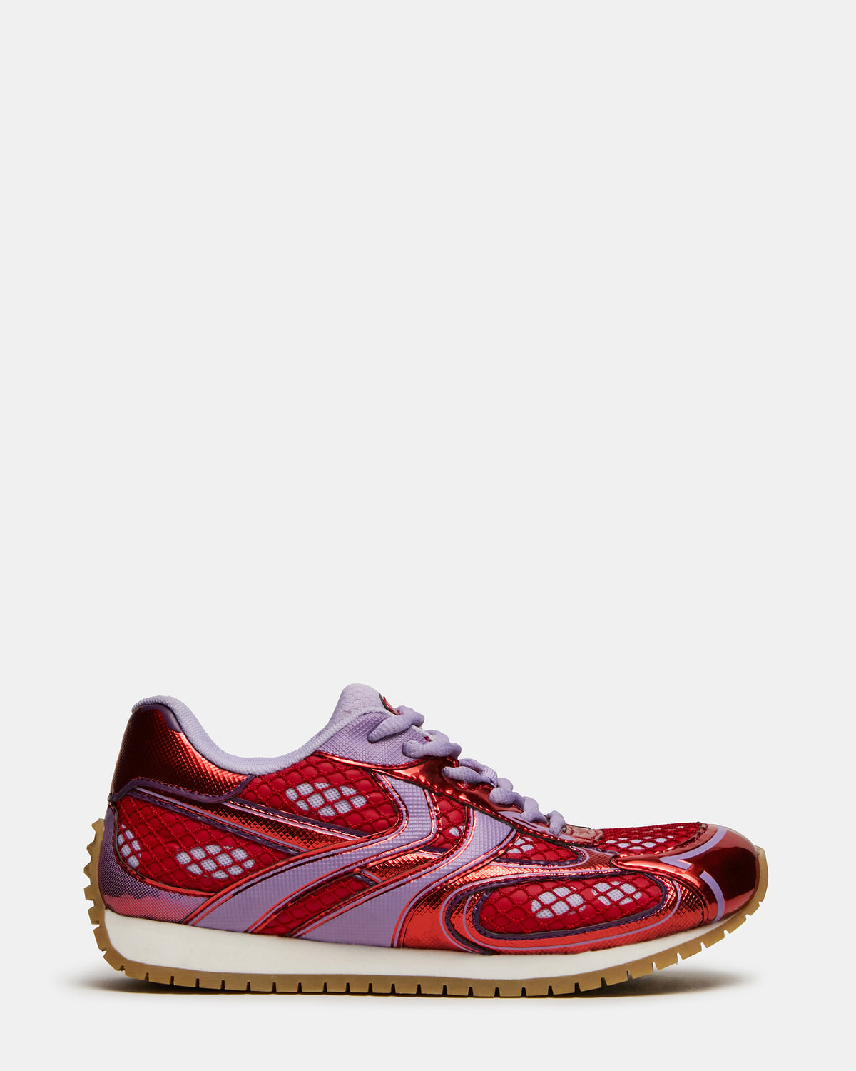 PAGER Red Multi Low-Top Lace-Up Mesh Women's Sneaker - Steve Madden