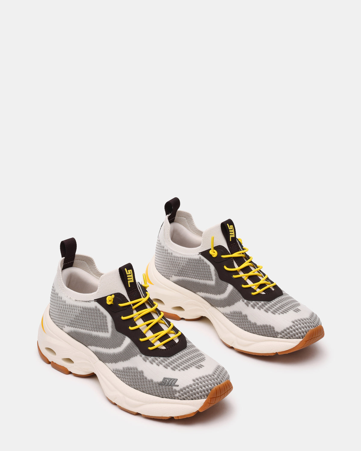 SWOOP Grey Multi Lace-Up Low-Top Platform Athletic Women's Sneaker - Steve Madden