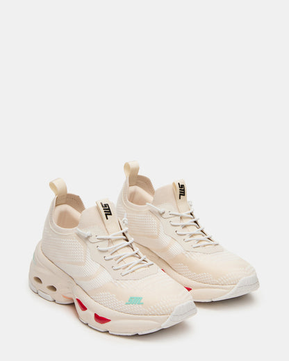 SWOOP White Multi Lace-Up Low-Top Platform Athletic Women's Sneaker - Steve Madden