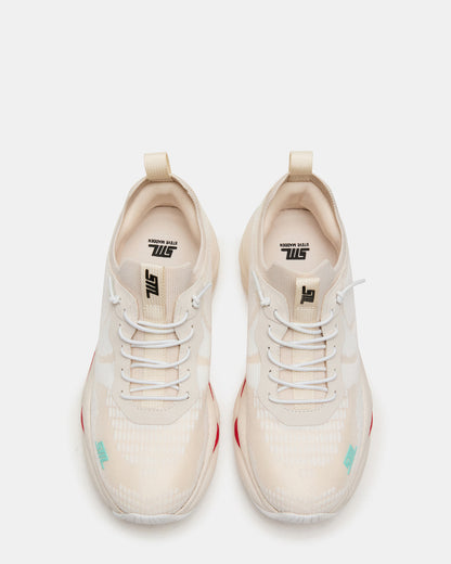SWOOP White Multi Lace-Up Low-Top Platform Athletic Women's Sneaker - Steve Madden