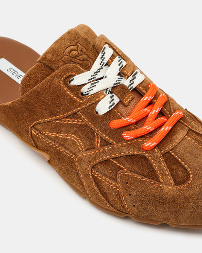 AZIEL MULE Chestnut Suede Low-Top Lace-Up Slip-On Women's Sneaker - Steve Madden