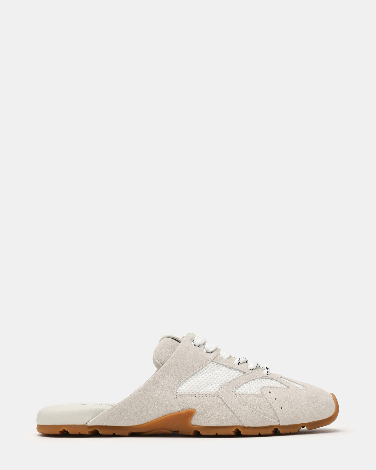 AZIEL MULE White Suede Low-Top Lace-Up Slip-On Women's Sneaker - Steve Madden