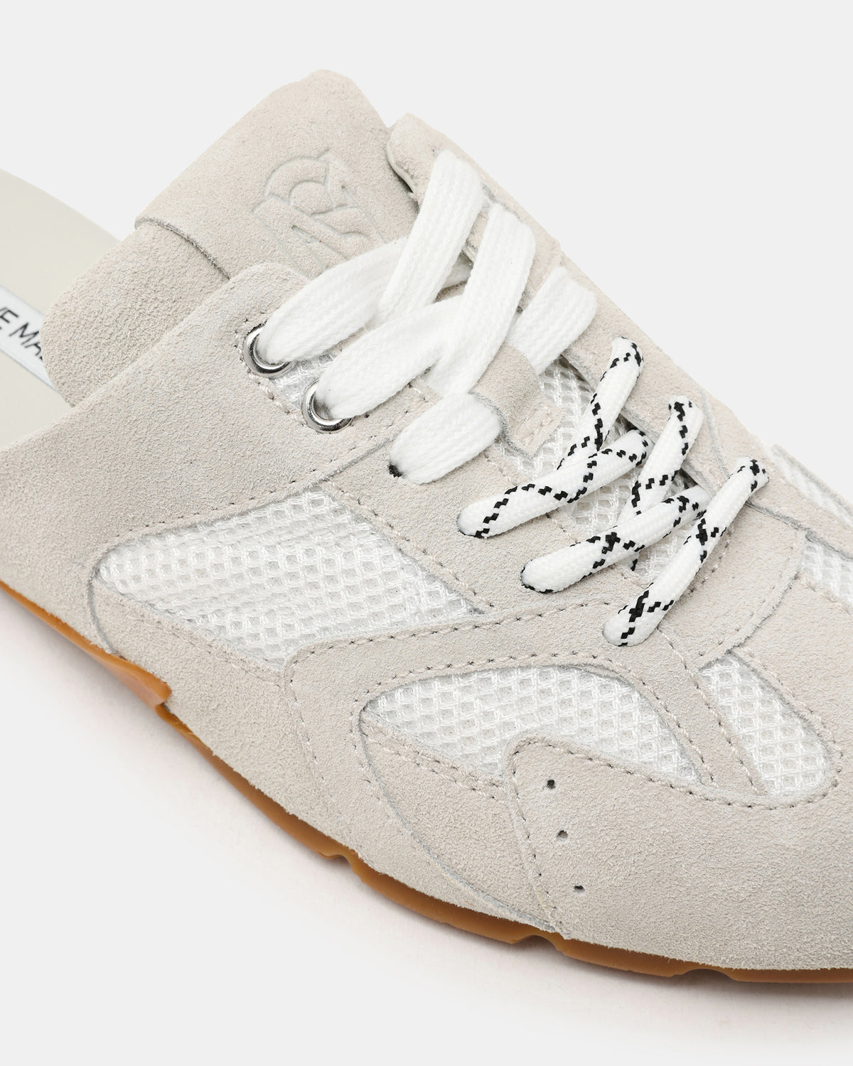 AZIEL MULE White Suede Low-Top Lace-Up Slip-On Women's Sneaker - Steve Madden