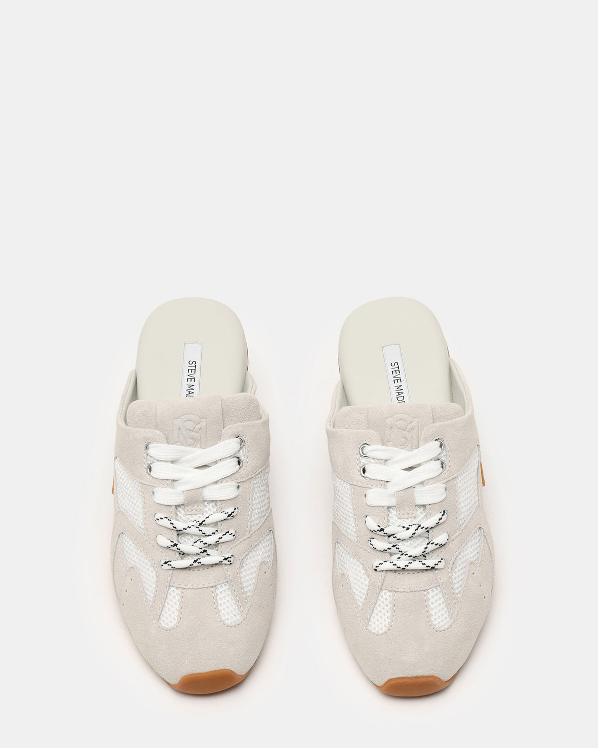 AZIEL MULE White Suede Low-Top Lace-Up Slip-On Women's Sneaker - Steve Madden