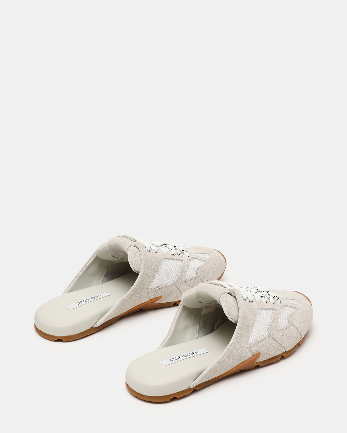 AZIEL MULE White Suede Low-Top Lace-Up Slip-On Women's Sneaker - Steve Madden