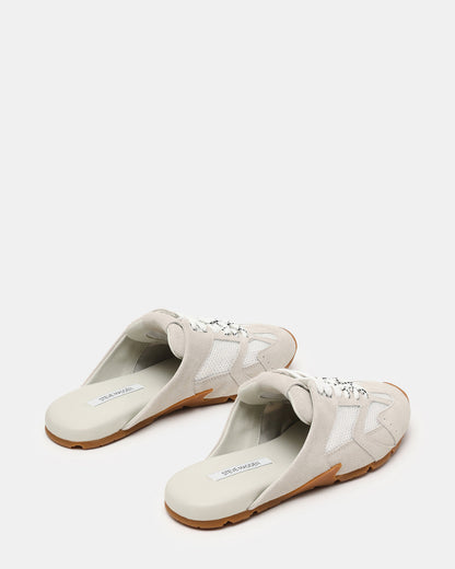 AZIEL MULE White Suede Low-Top Lace-Up Slip-On Women's Sneaker - Steve Madden