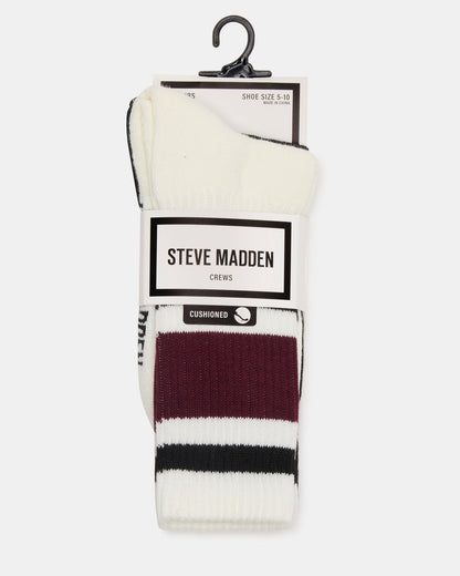 CASPER SNEAKER AND IVY 2 PACK STRIPE ATHLEISURE SOCKS BUNDLE - Steve Madden