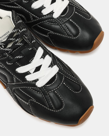 AZIEL Black Low-Top Lace-Up Women's Sneakers - Steve Madden