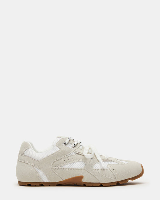 AZIEL White Low-Top Lace-Up Women's Sneakers - Steve Madden