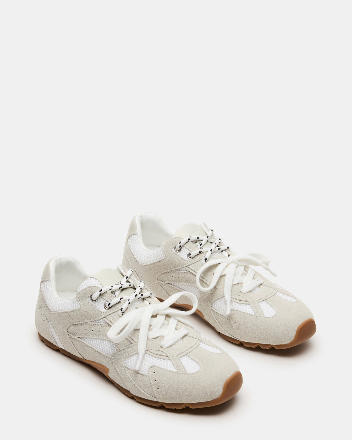 AZIEL White Low-Top Lace-Up Women's Sneakers - Steve Madden