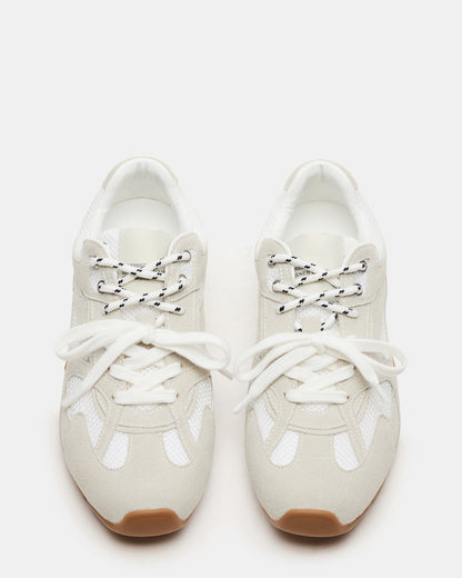AZIEL White Low-Top Lace-Up Women's Sneakers - Steve Madden