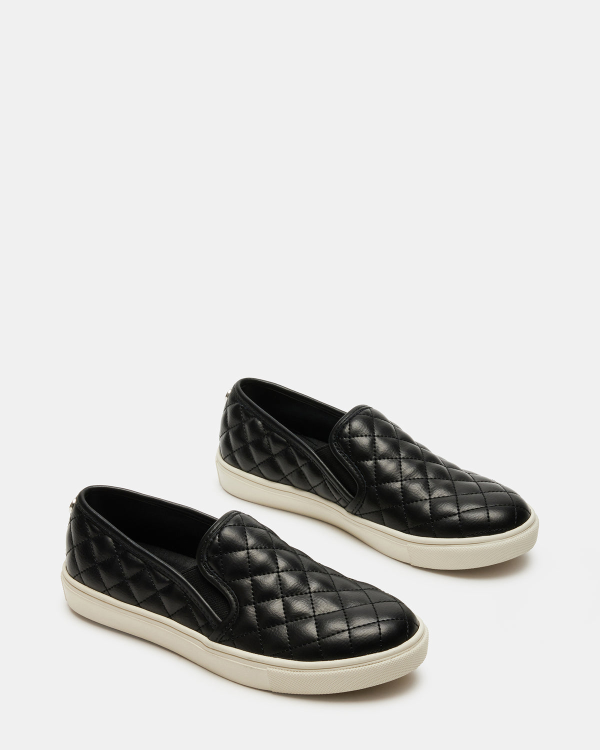 ECENTRCQ Black Leather Women's Slip On Sneakers - Steve Madden