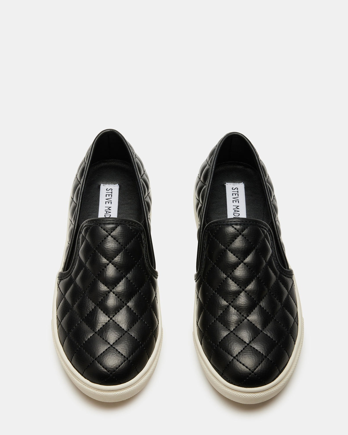 ECENTRCQ Black Leather Women's Slip On Sneakers - Steve Madden