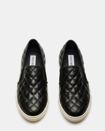 ECENTRCQ Black Leather Women's Slip On Sneakers - Steve Madden