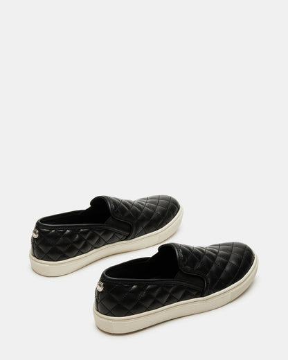 ECENTRCQ Black Leather Women's Slip On Sneakers - Steve Madden