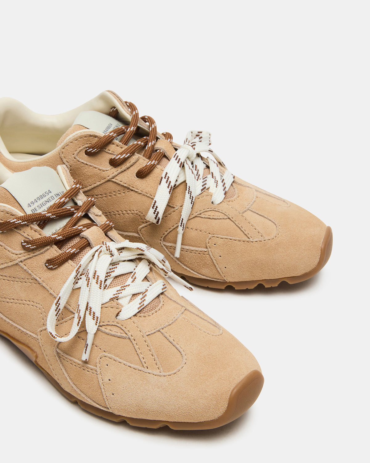 AZIEL Sand Suede Low-Top Lace-Up Women's Sneakers - Steve Madden