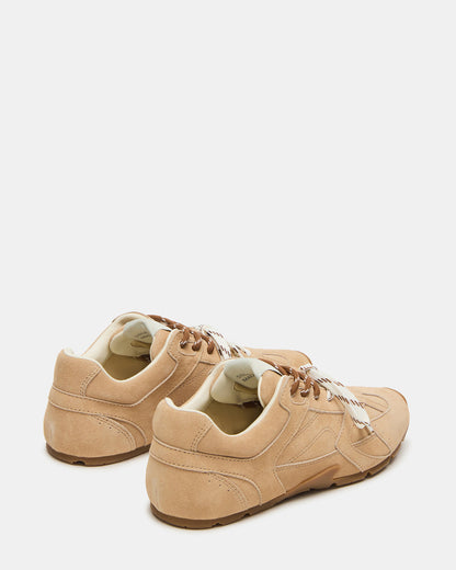 AZIEL Sand Suede Low-Top Lace-Up Women's Sneakers - Steve Madden