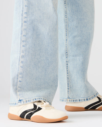 REBOOT Bone Rhinestones Low-Top Lace-Up Women's Sneaker - Steve Madden