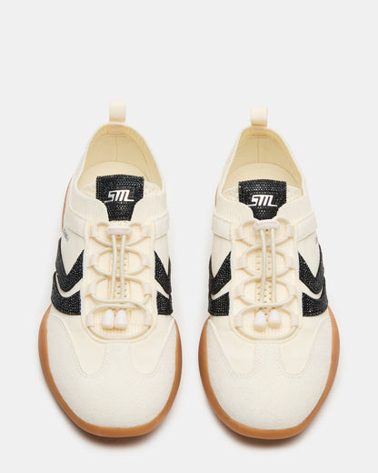 REBOOT Bone Rhinestones Low-Top Lace-Up Women's Sneaker - Steve Madden