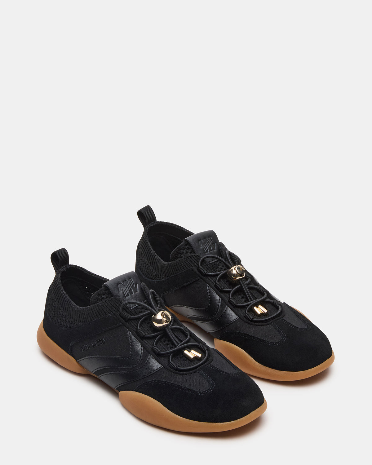 REBOOT Black Glitter Black Low-Top Lace-Up Women's Sneaker - Steve Madden