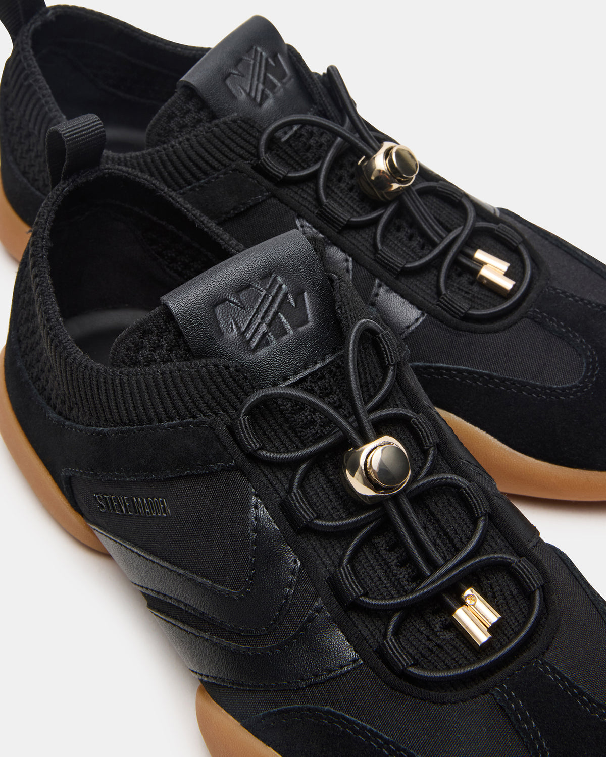REBOOT Black Glitter Black Low-Top Lace-Up Women's Sneaker - Steve Madden