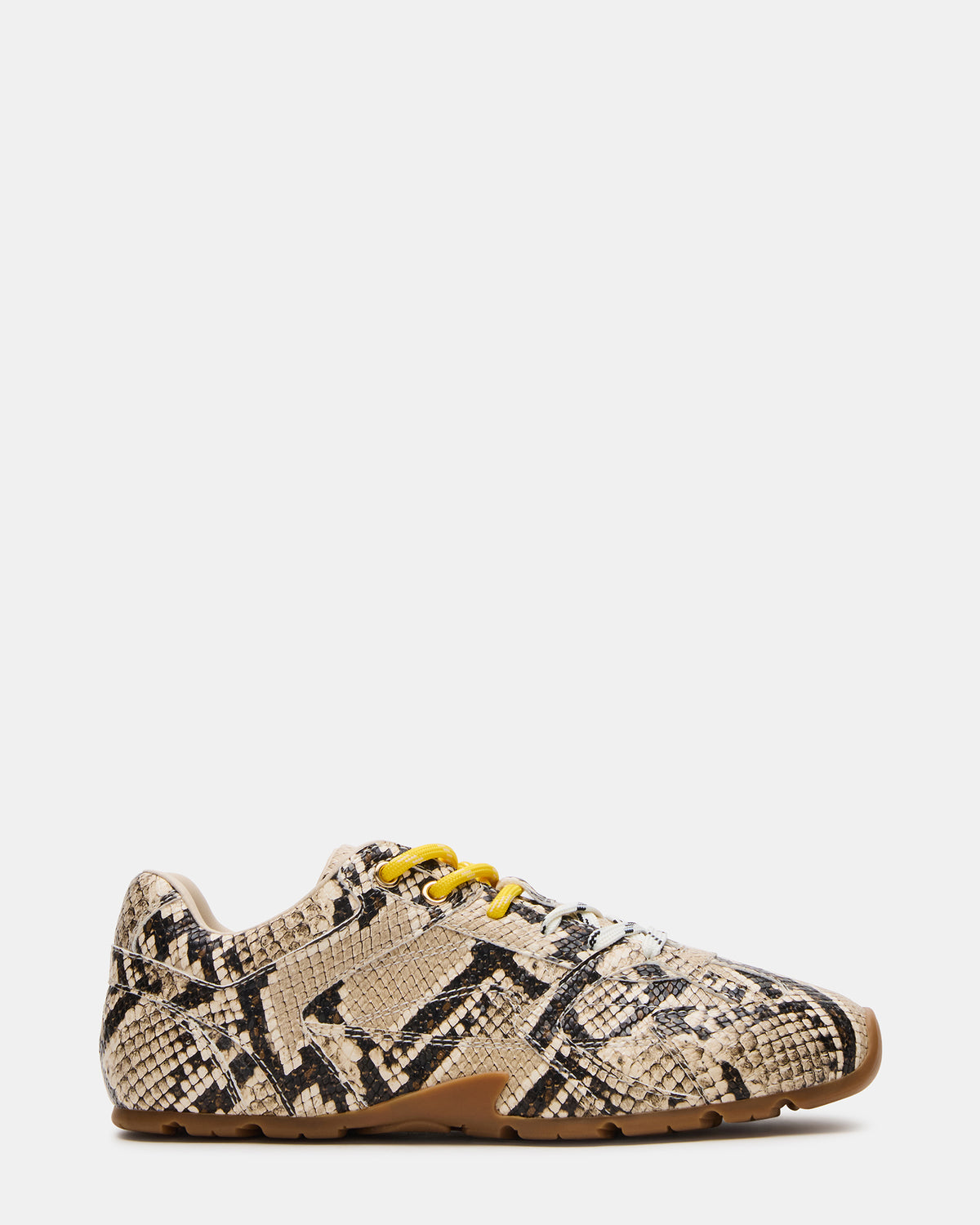 AZIEL Tan Snake Low-Top Lace-Up Women's Sneakers - Steve Madden