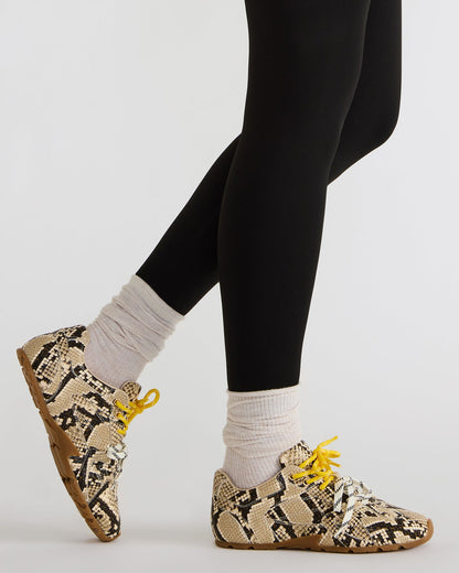 AZIEL Tan Snake Low-Top Lace-Up Women's Sneakers - Steve Madden