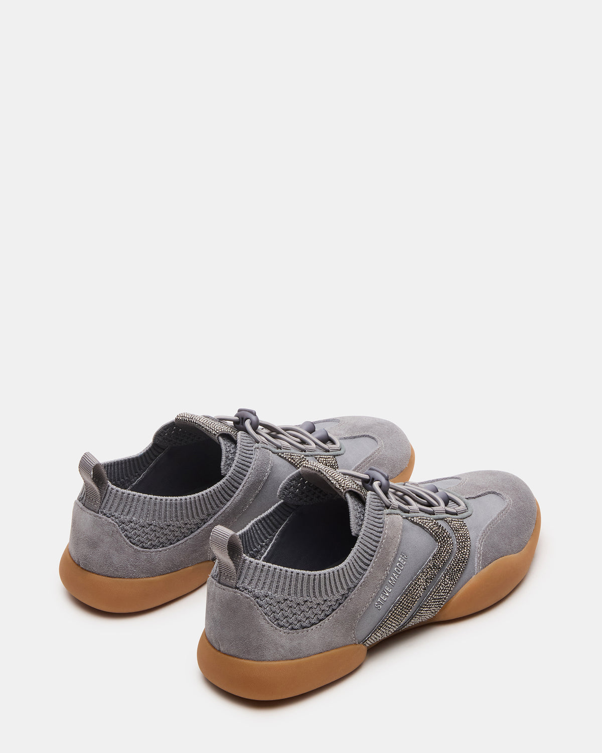 REBOOT Grey Rhinestones Low-Top Lace-Up Women's Sneaker - Steve Madden